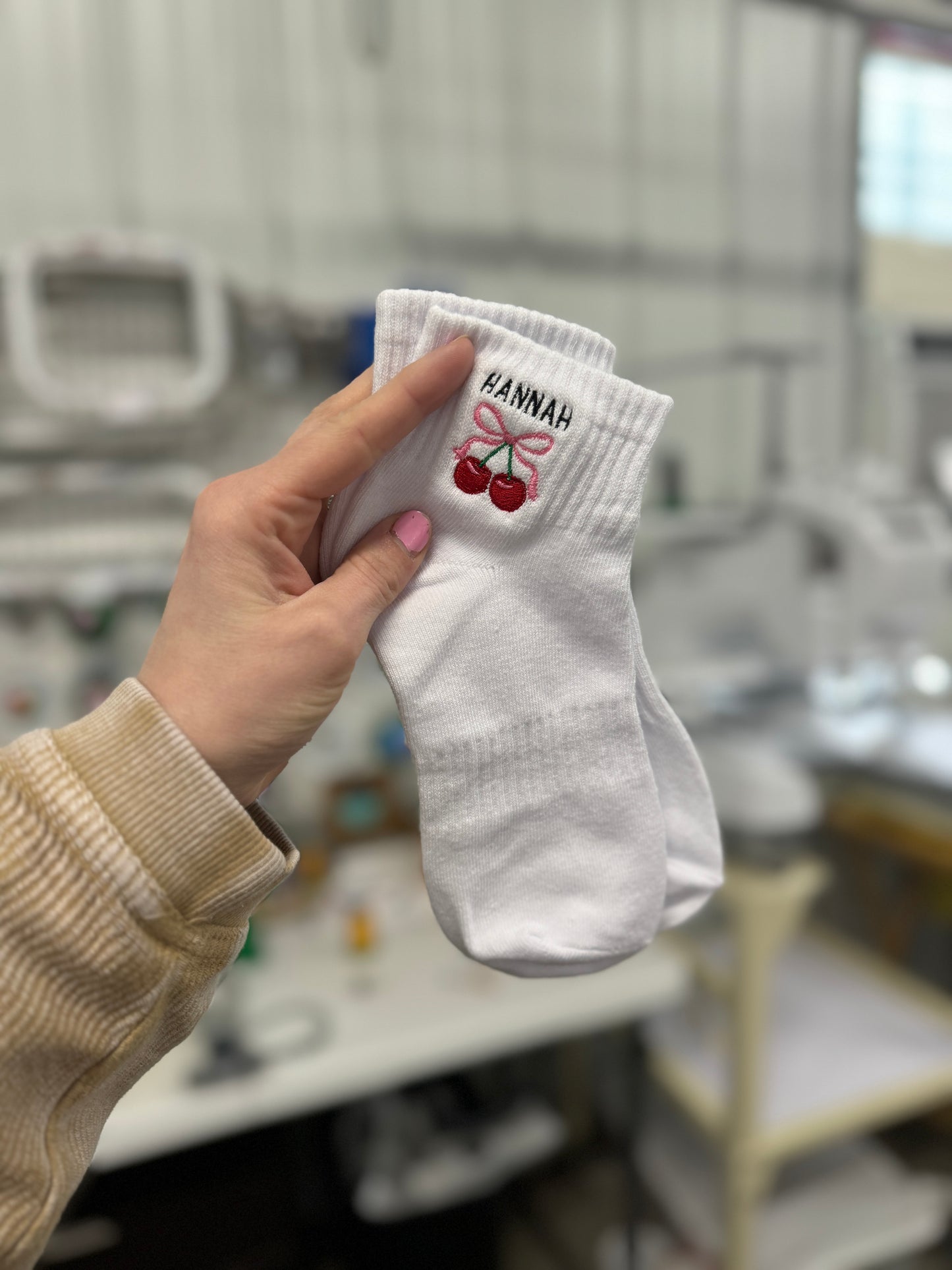 Custom Name Socks - Cherries