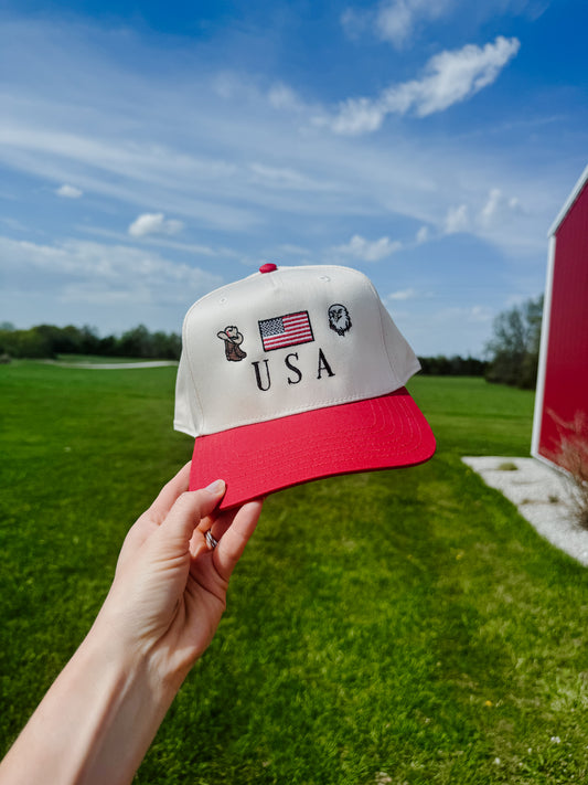 USA Icons Embroidered Trucker Hat