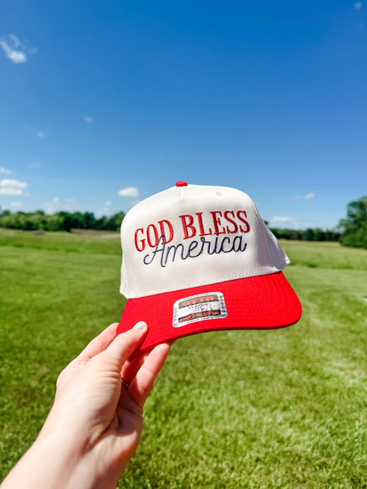God Bless America Embroidered Trucker Hat