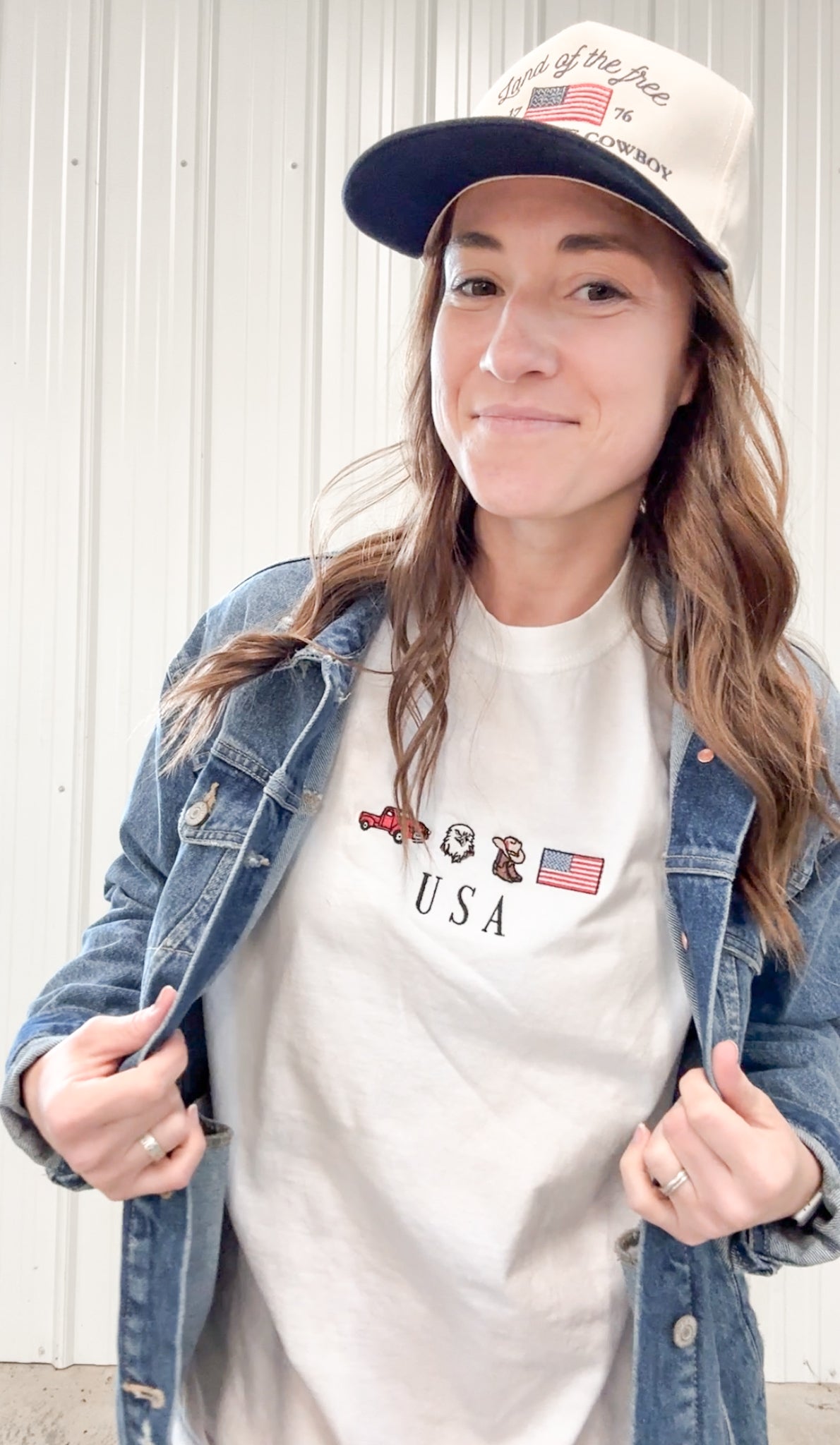 USA Embroidered Icons T-Shirt