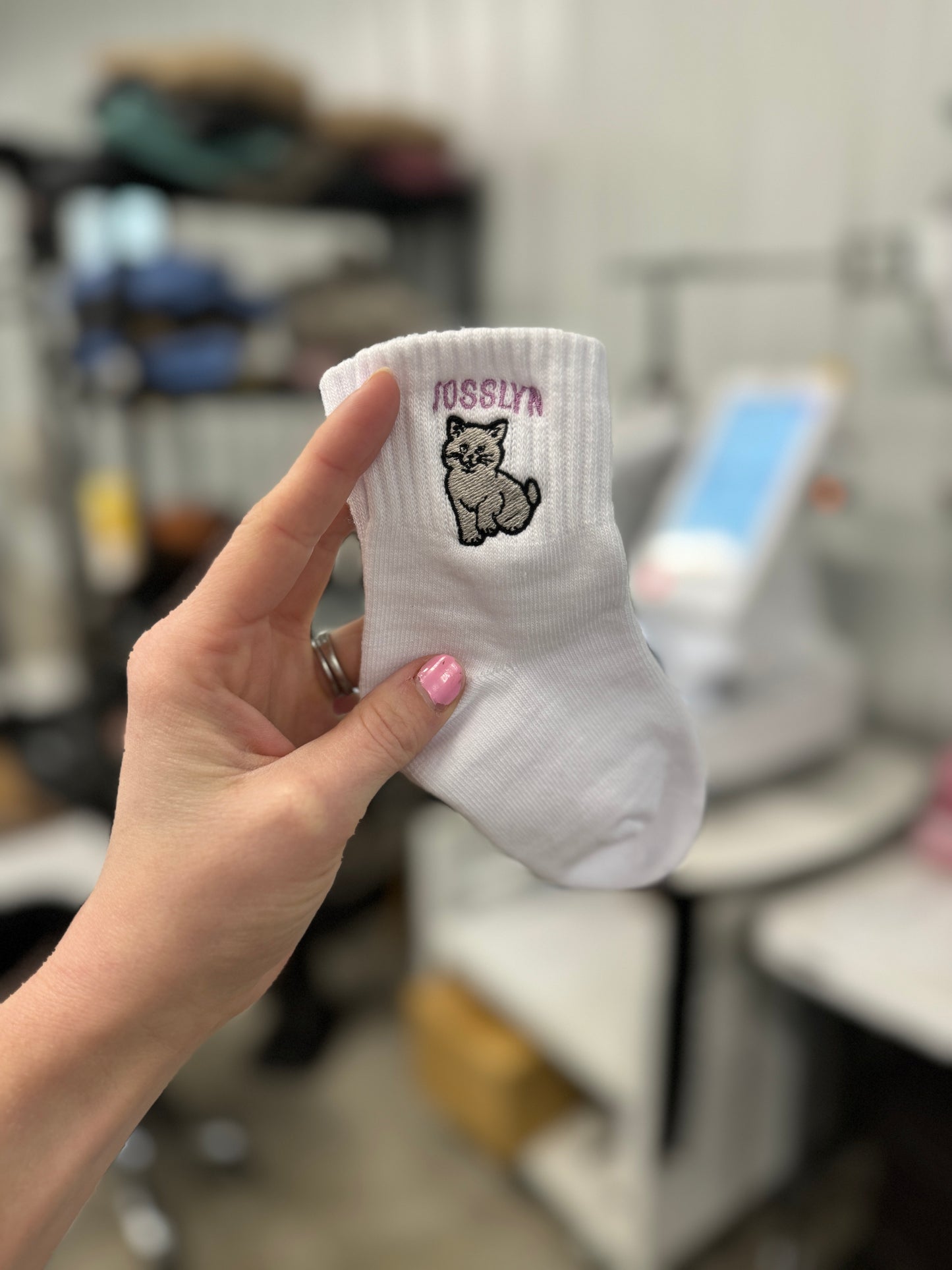 Custom Name Kids Socks - Kitten