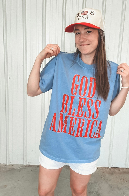 God Bless America  Blue T-Shirt
