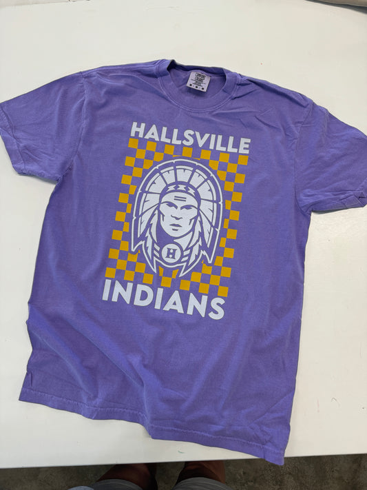 Custom Checkered Mascot Printed T-Shirt