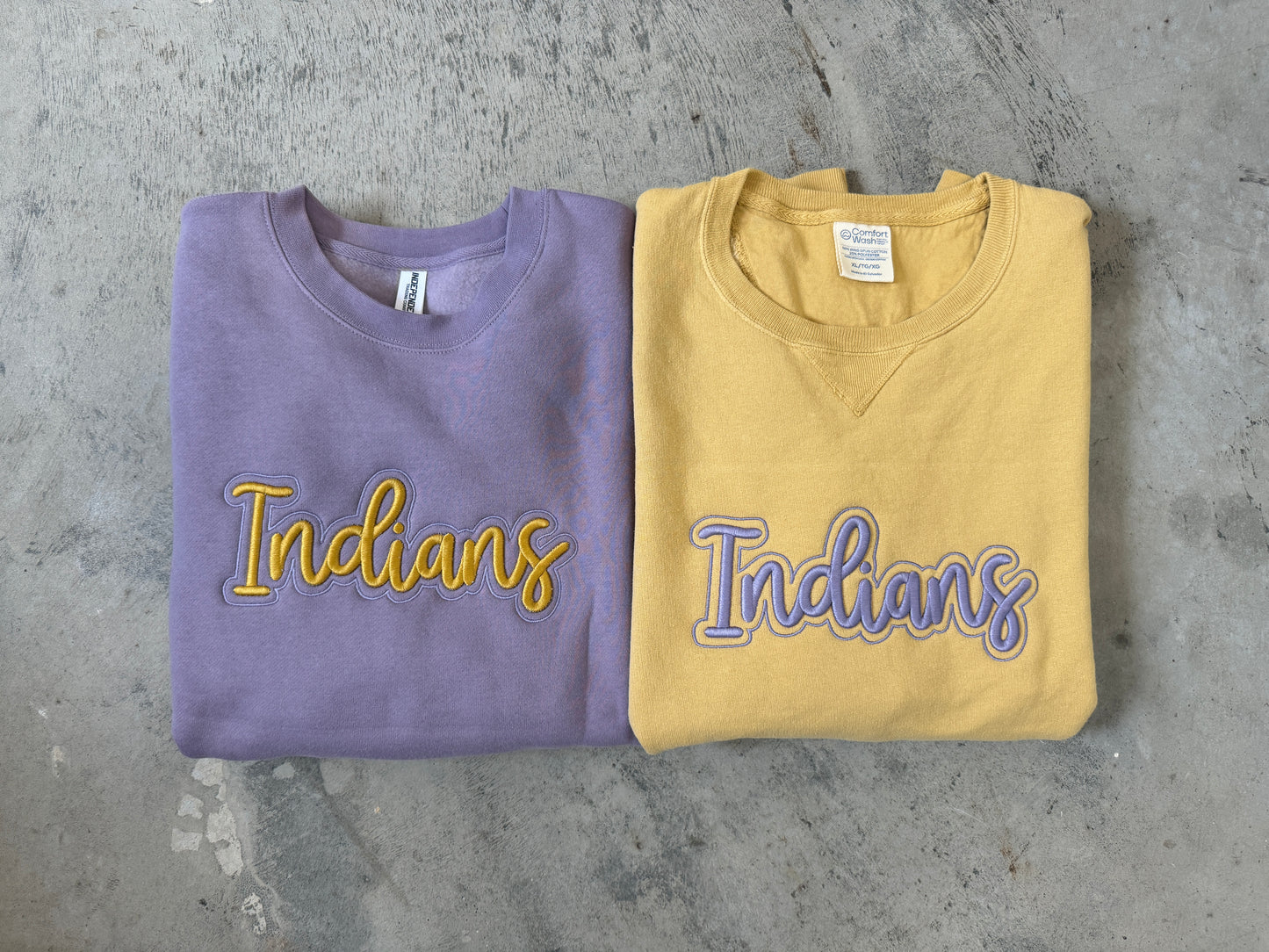 3D Embroidered Script Outlined Mascot Sweatshirt