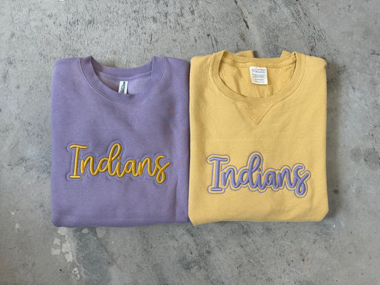 3D Embroidered Script Outlined Mascot Sweatshirt