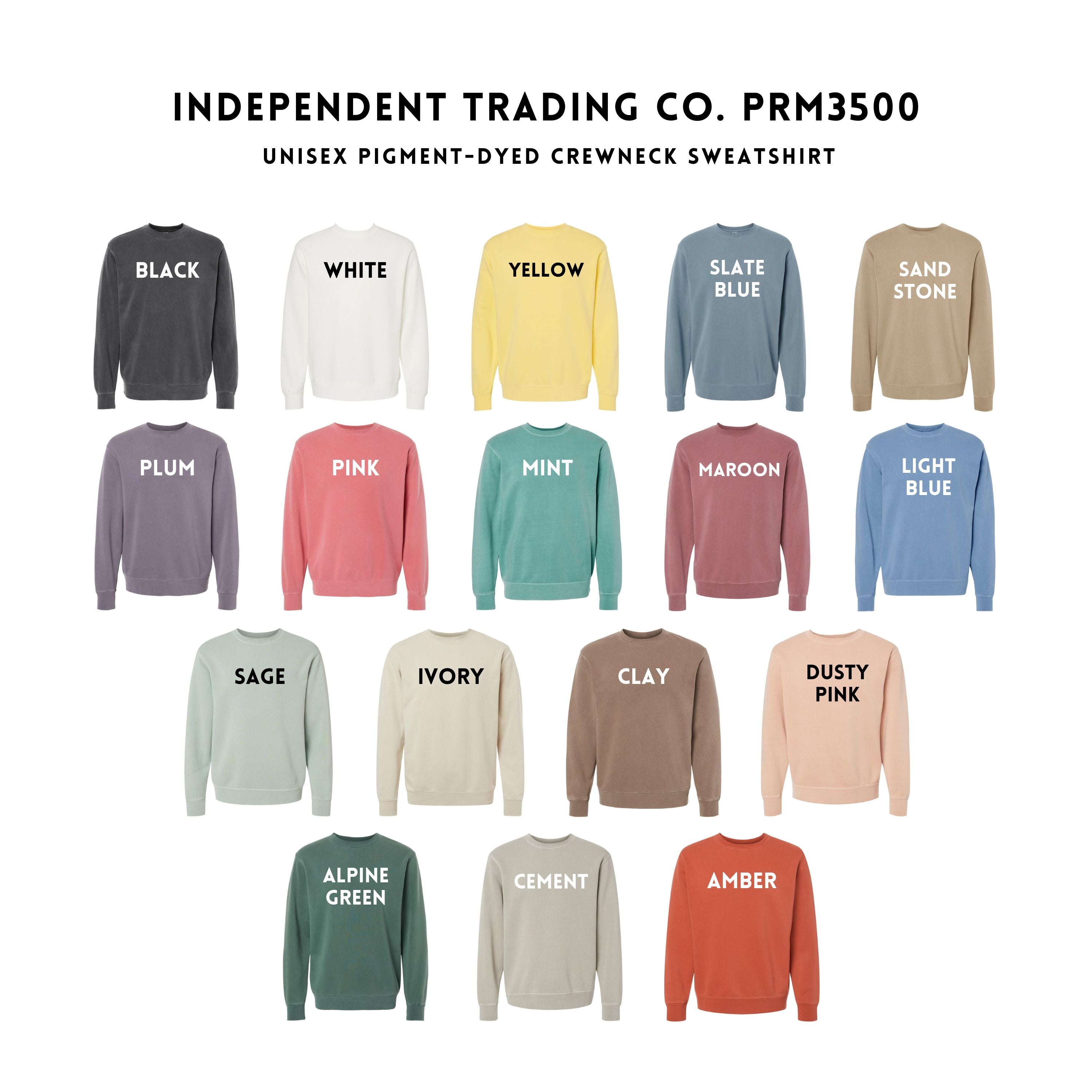 Independent Pigment Dye Fully Custom Embroidered Sweatshirt