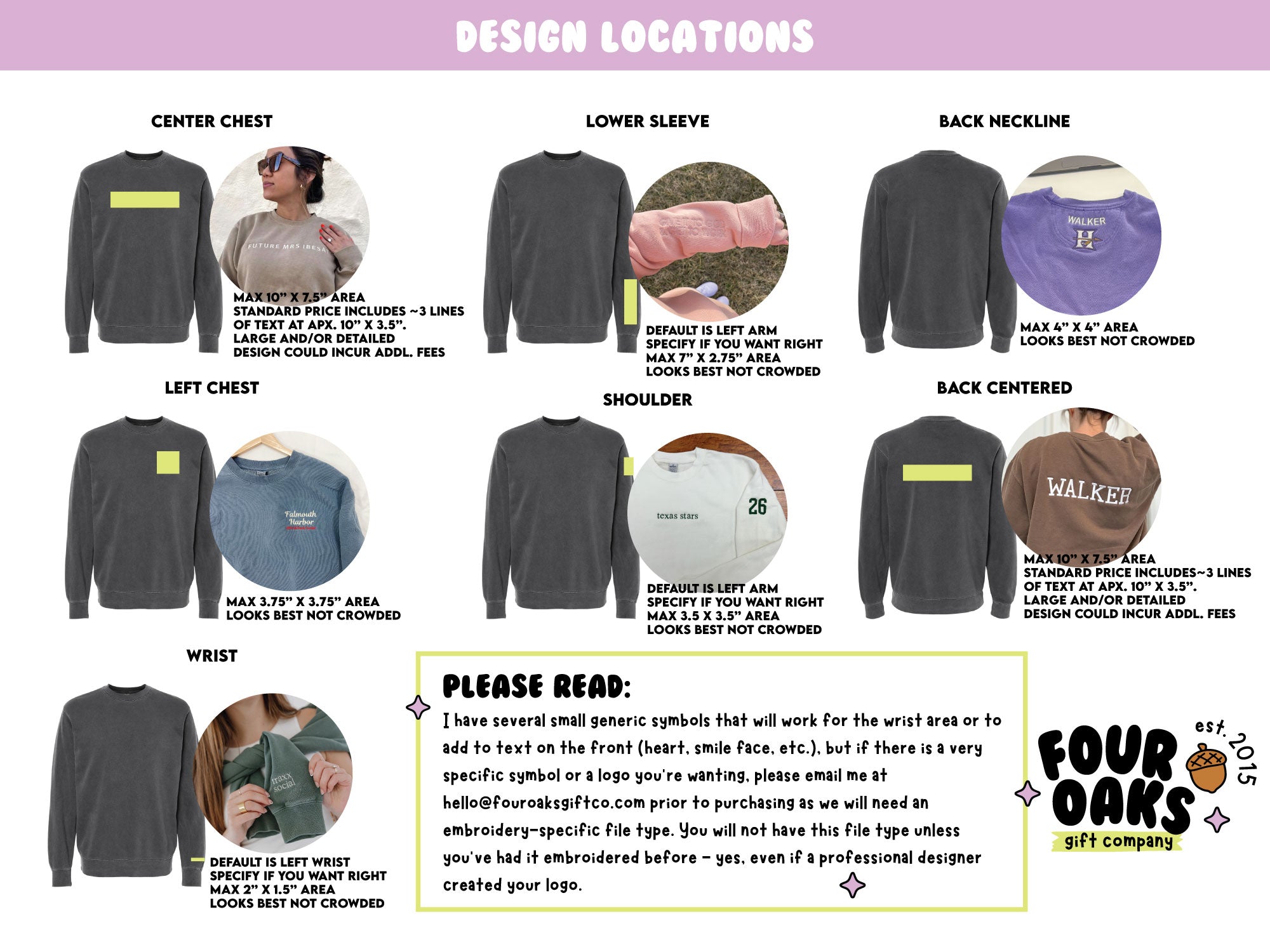 Independent Pigment Dye Fully Custom Embroidered Sweatshirt
